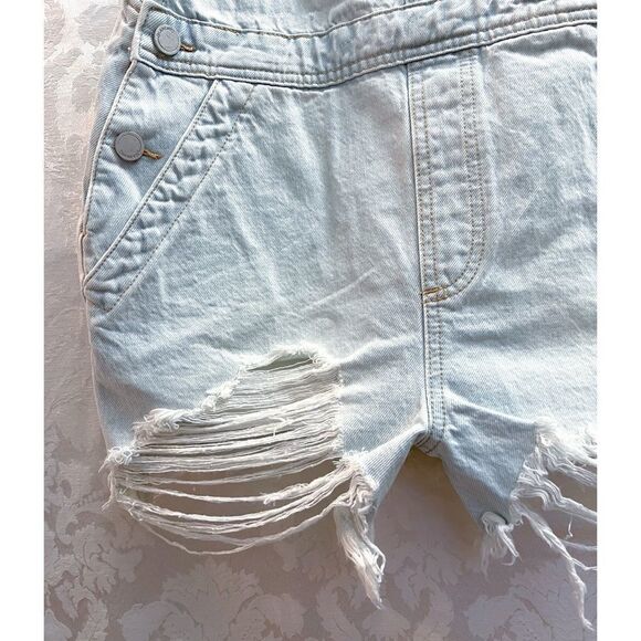 Blank NYC Women’s NWT Piano Solo Denim Shortall With Destroyed Hem Size S New - Picture 4 of 8